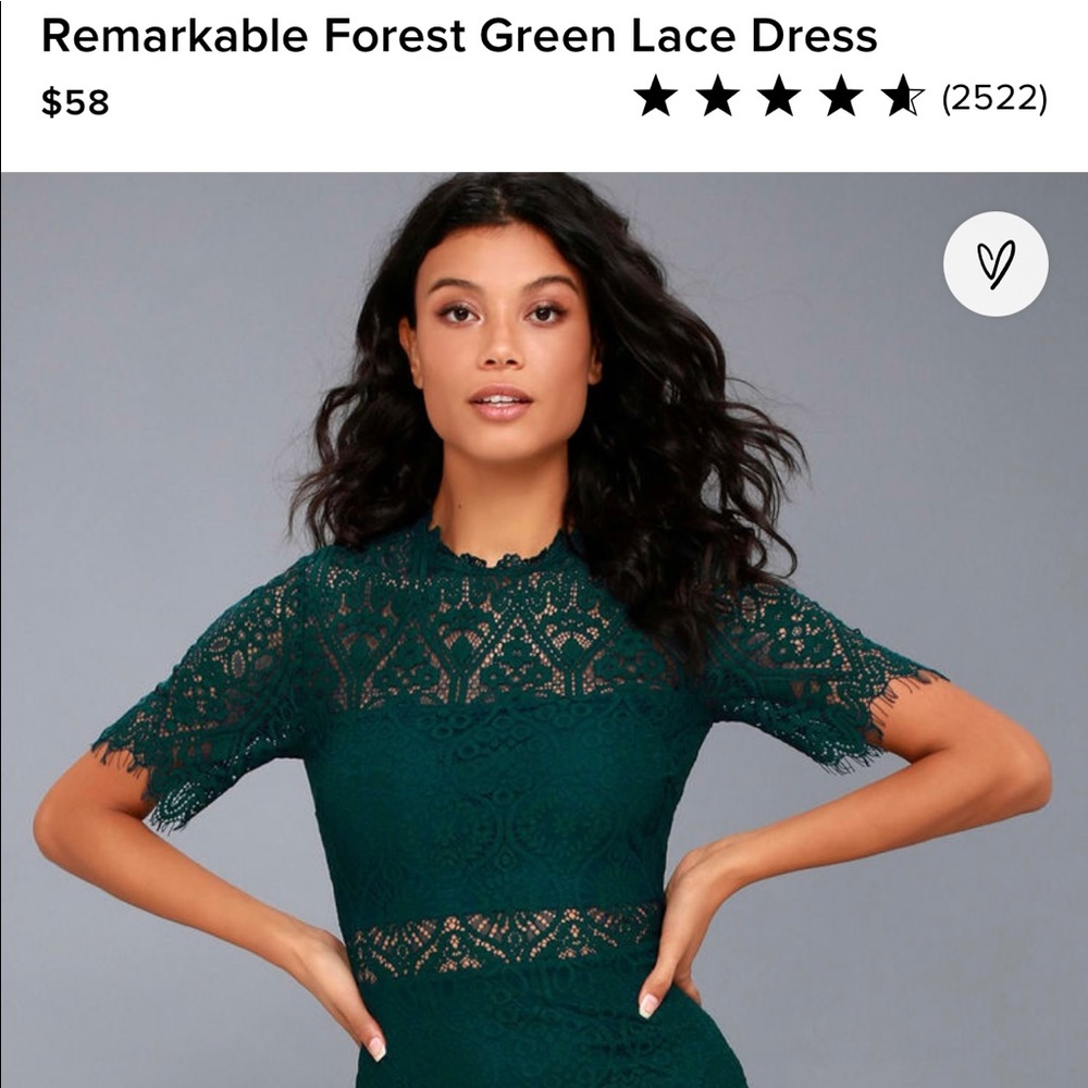 Lulus Remarkable Forest Green Lace Dress